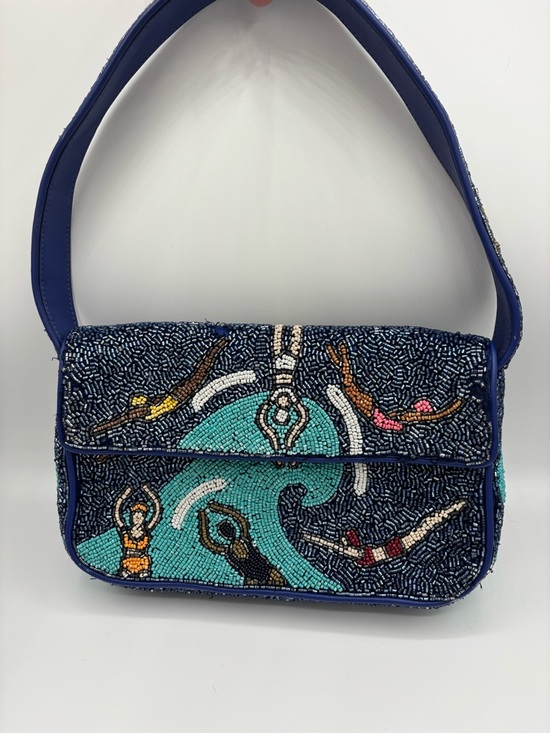 STAUD Handbags - STAUD Beaded Swimmer TOMMY Shoulder Bag in Multicolor